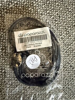 NWT Paparazzi Black Multi-Strand Bracelet with Faith Charm